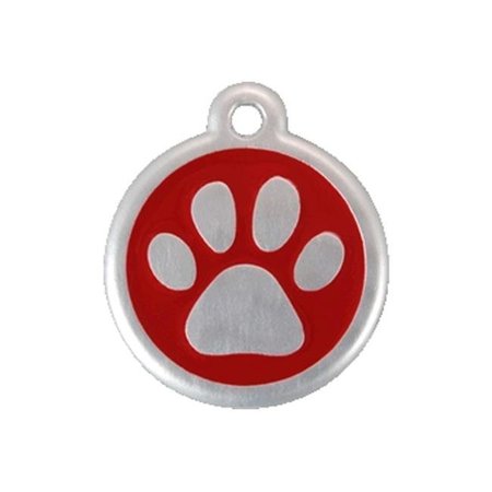 RED DINGO Red Dingo 06-PP-RE-LG QR Tag Premium Paw Print Red; Large 06-PP-RE-LG